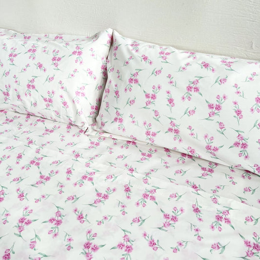 Sabanas Ramillete Rosa 140h 1 y 1/2 pl.